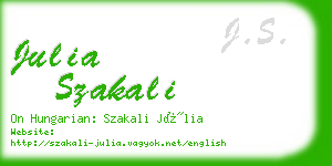 julia szakali business card